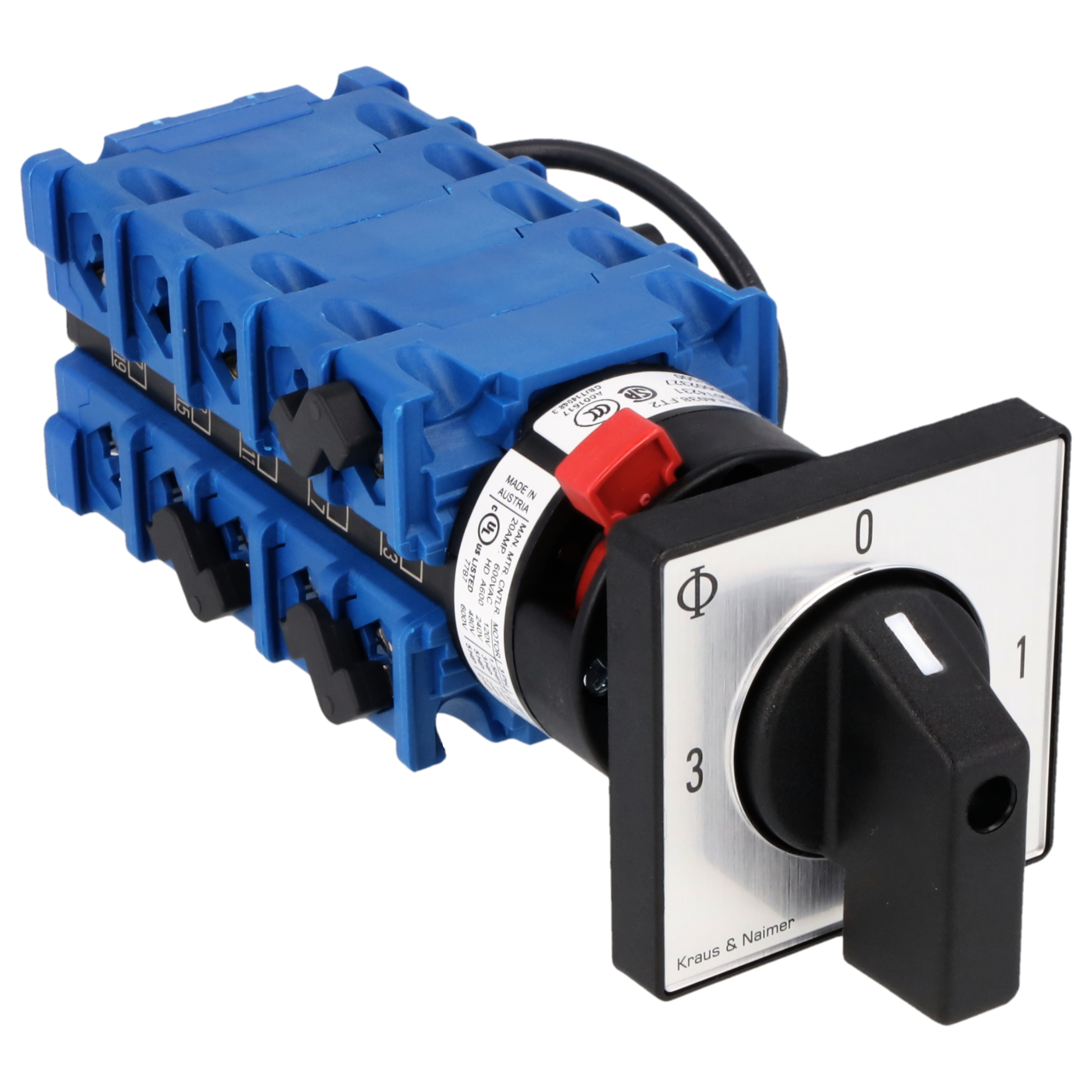 Ammeter changeover switch; 0-1-2-3; single hole mounting