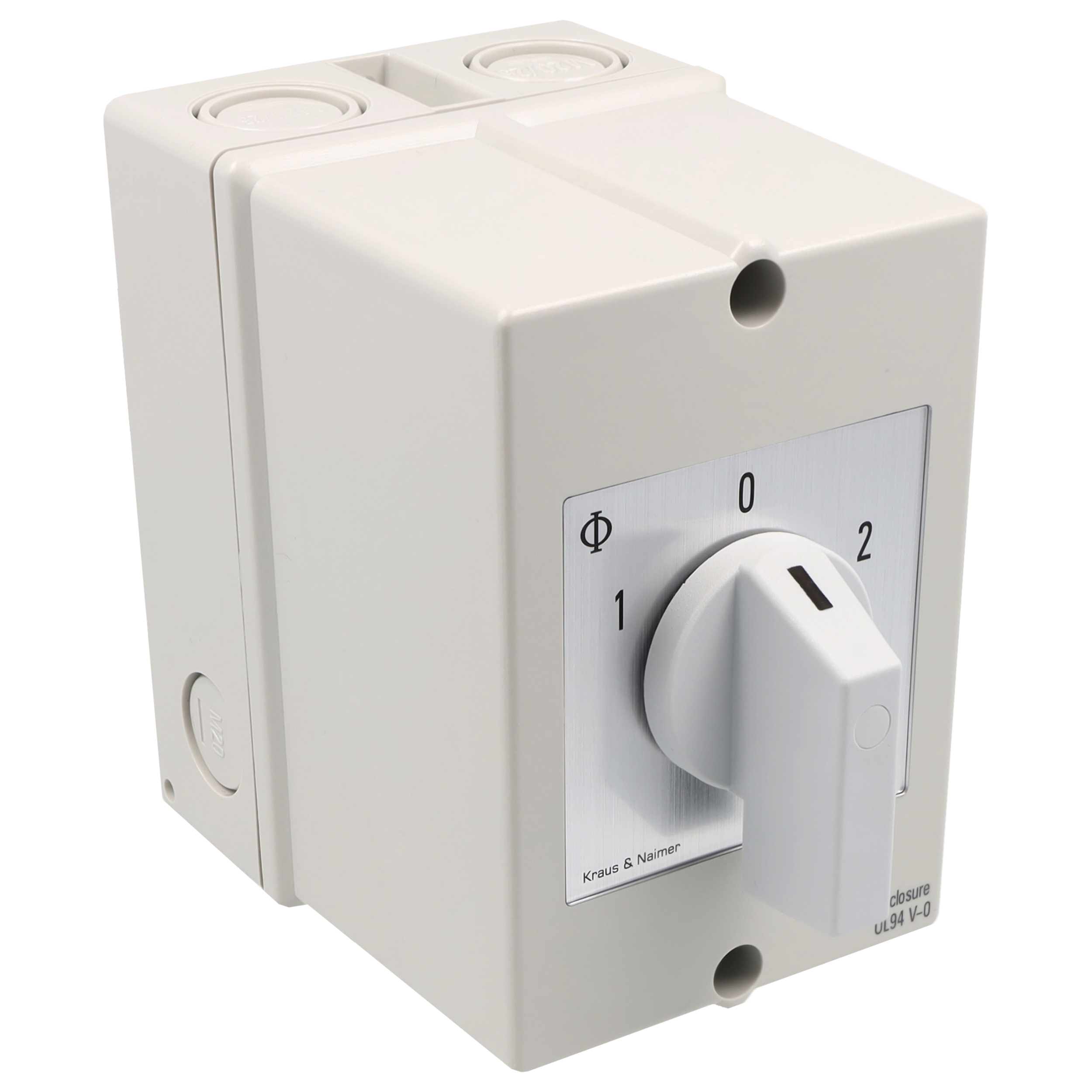 Reversing changeover switch; 3-pole; 1-0-2; Plastic housing