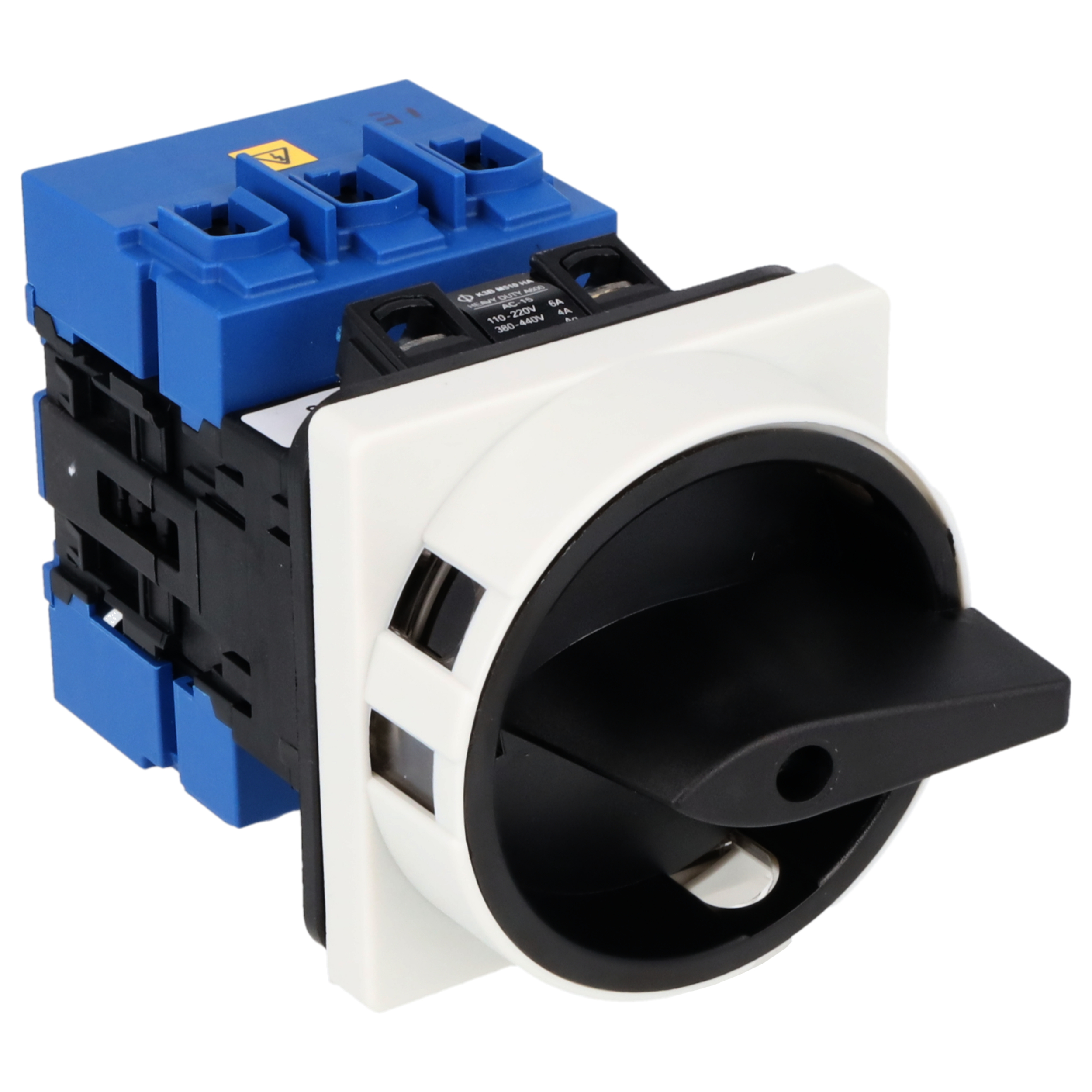 Hauptschalter; Ausschalter; 3-polig; 0-I; Fronteinbau 4-Loch; Sperrvorrichtung; schwarz; Hilfskontakt