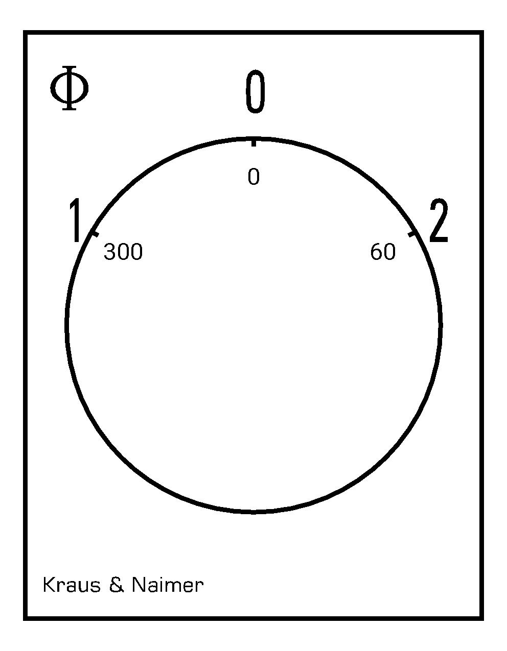 Changeover switch w. OFF; 2-pole; 1-0-2; DIN rail mounting