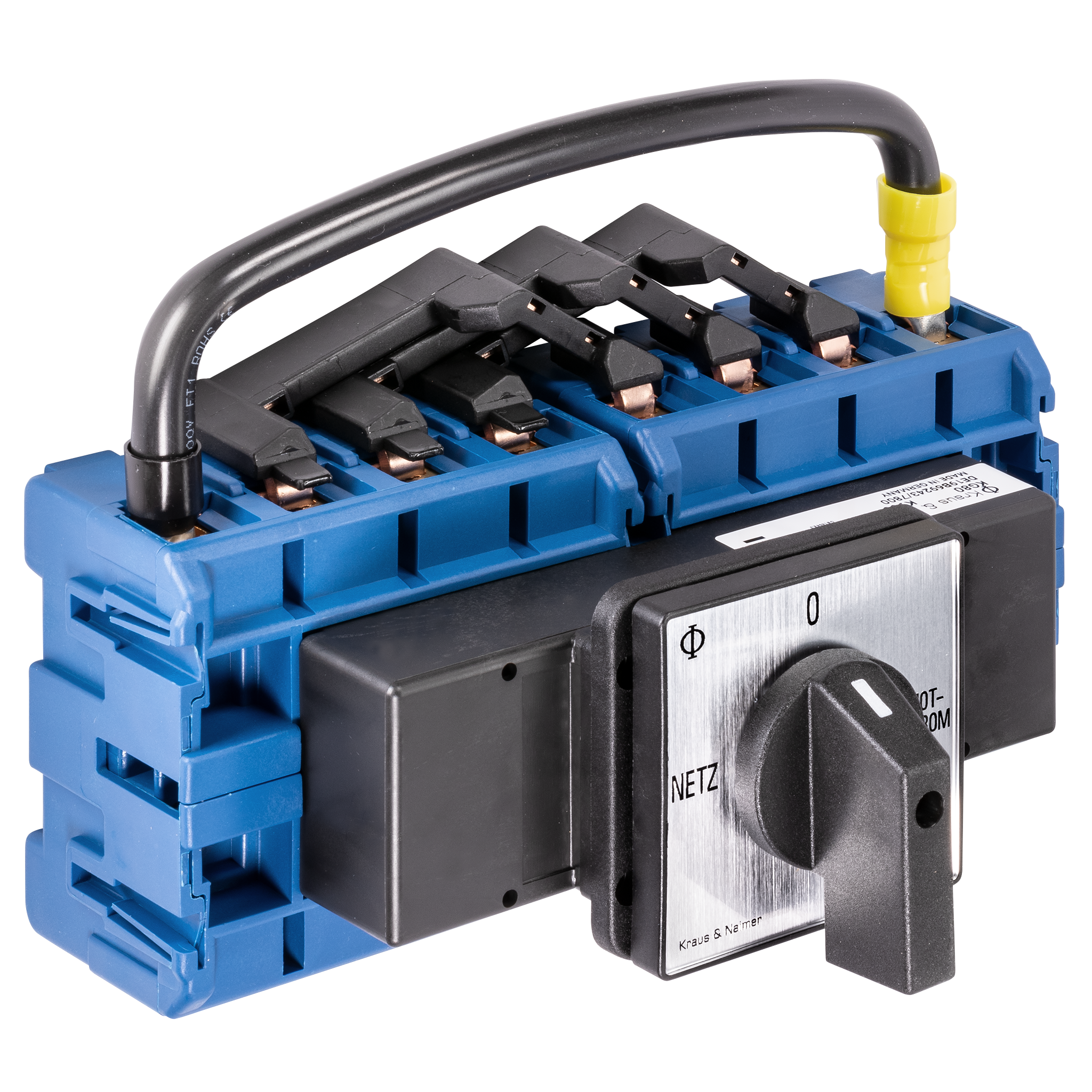 Changeover switch w. OFF; 4-pole; NETZ-0-NOTSTROM; Panel mounting 4-hole