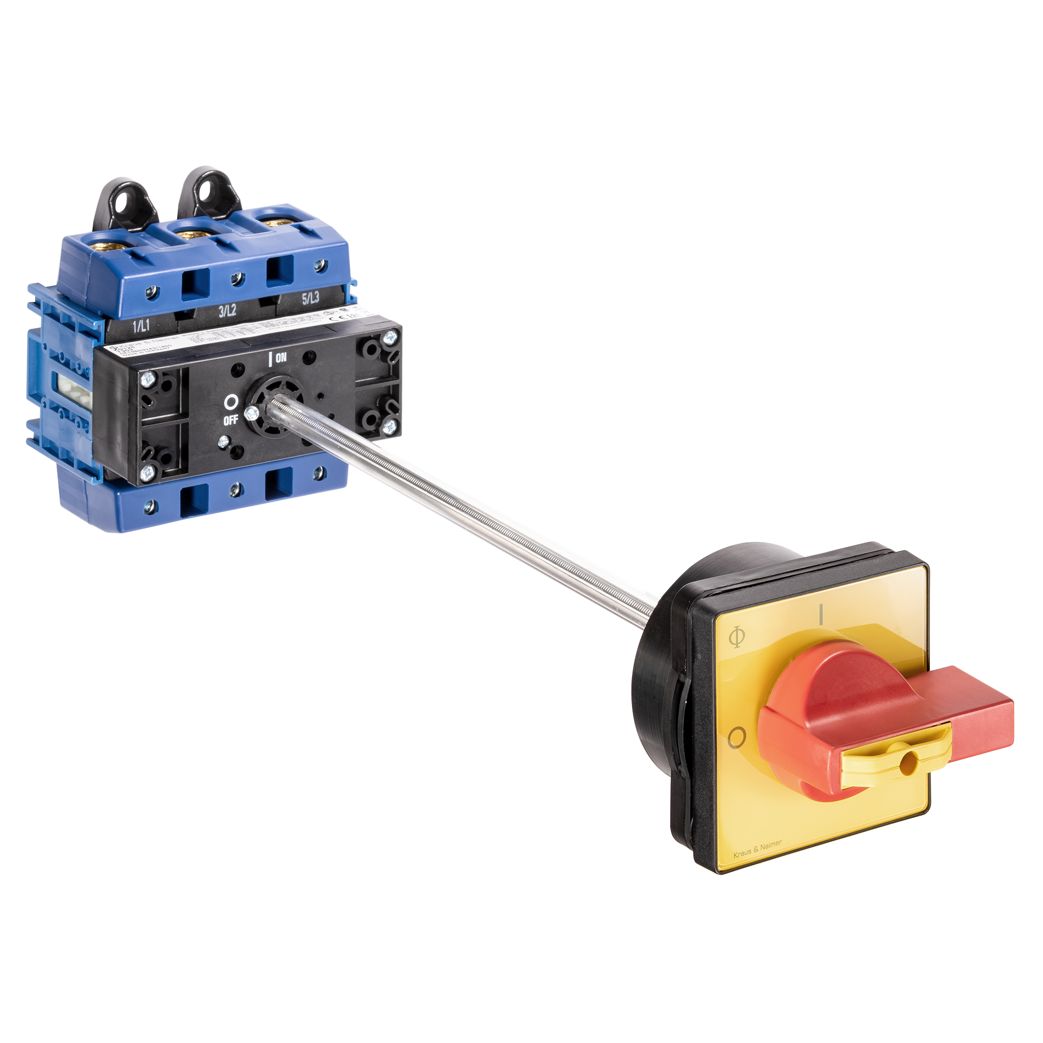 Main switch; ON/OFF switch; 3-pole; 0-I; Base mounting; Padlock Device; Door Clutch; Shaft Extension; Terminal Cover